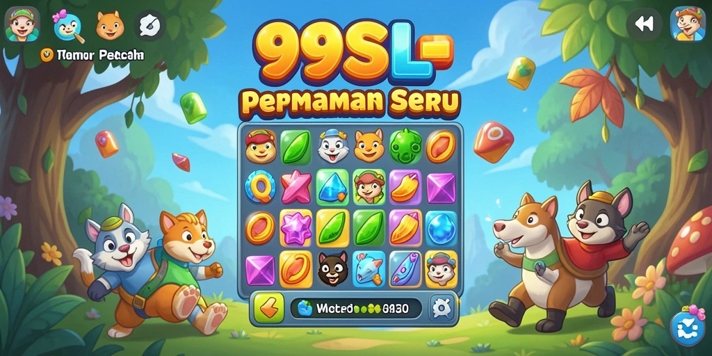 Tangkapan layar menampilkan gameplay seru 99SL dengan permata berwarna-warni.