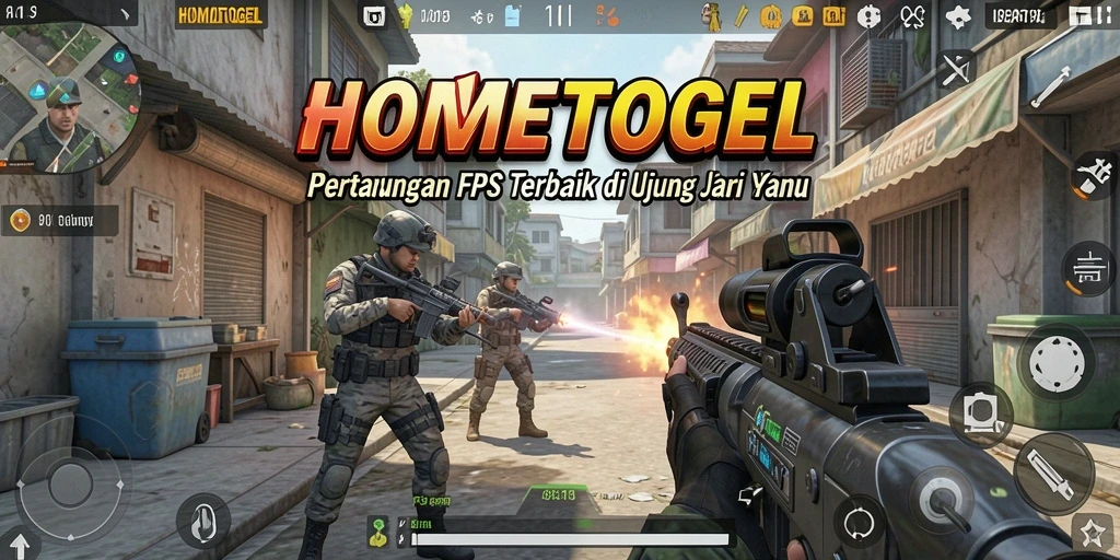 Gameplay HOMETOGEL menampilkan aksi baku tembak yang mendebarkan.