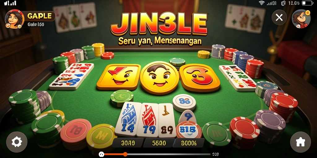 Screenshot utama JIN33 menampilkan gameplay seru permainan Gaple.