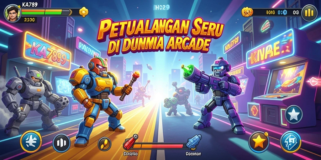 Screenshot KA789 menampilkan gameplay seru dan berwarna-warni di dunia Arcade.