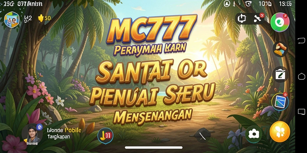 Tangkapan layar utama MC777 menampilkan gameplay yang seru dan penuh warna.