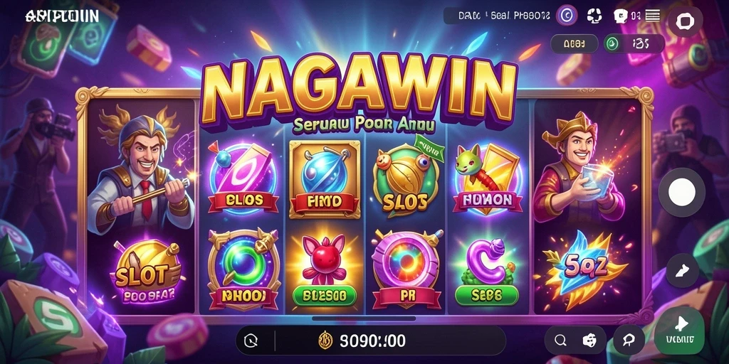 Screenshot utama NAGAWIN yang menampilkan gameplay Slot yang seru.