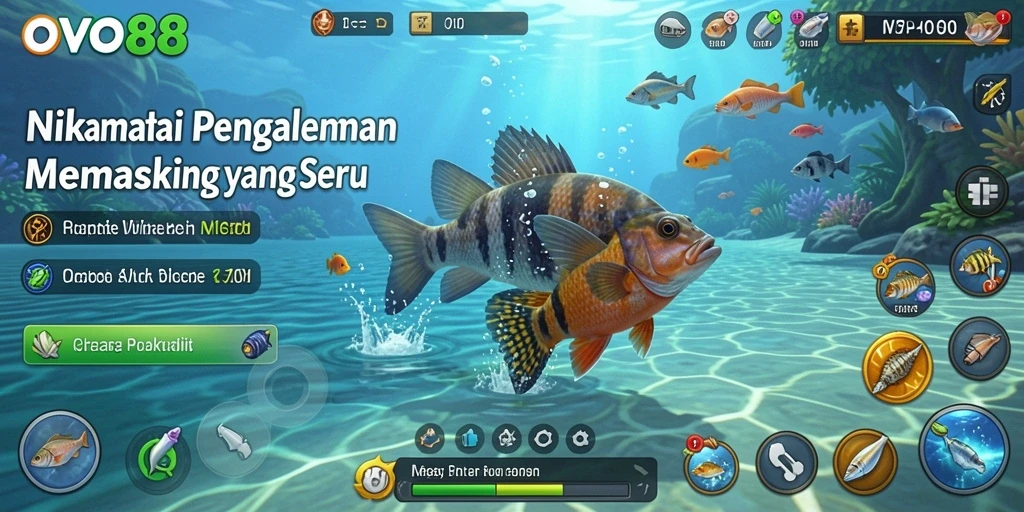 Screenshot OVO88 menampilkan gameplay memancing yang seru dan interaktif.