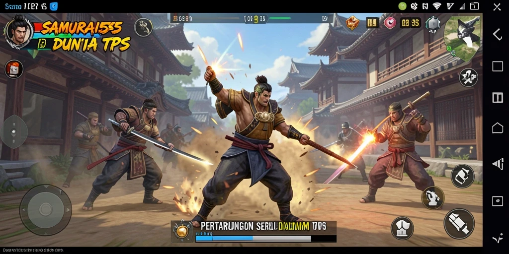 Tampilan gameplay TPS yang mendebarkan di SAMURAI555.