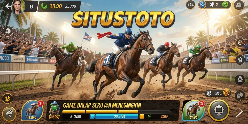 Screenshot gameplay SITUSTOTO yang menampilkan aksi balapan yang mendebarkan.