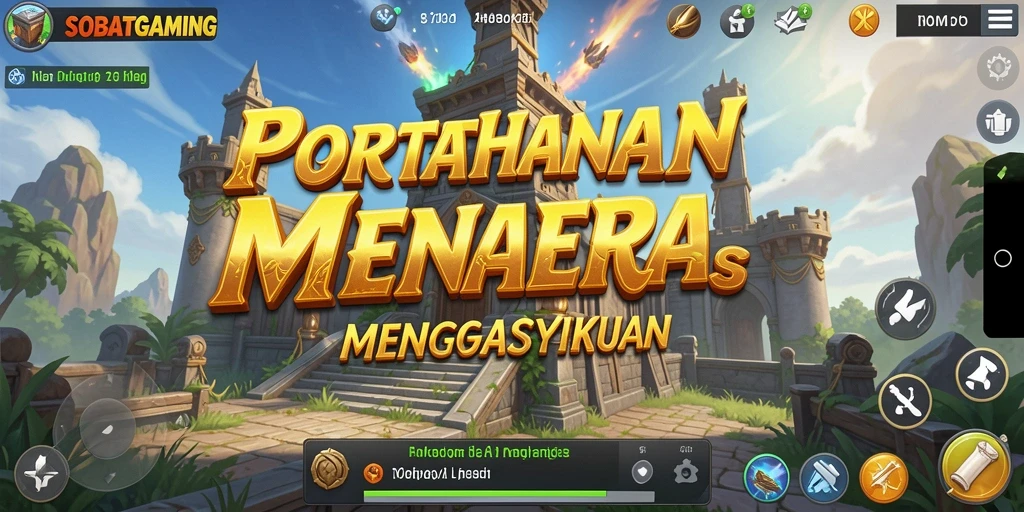 Gameplay Tower Defense yang seru dengan strategi menara.