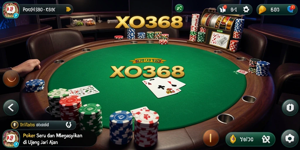 Tampilan gameplay seru di aplikasi poker XO368.