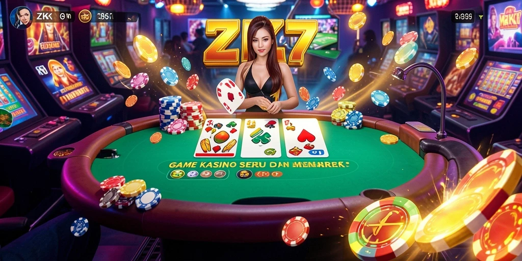 Tampilan gameplay menarik ZK7 dengan berbagai permainan Kasino.